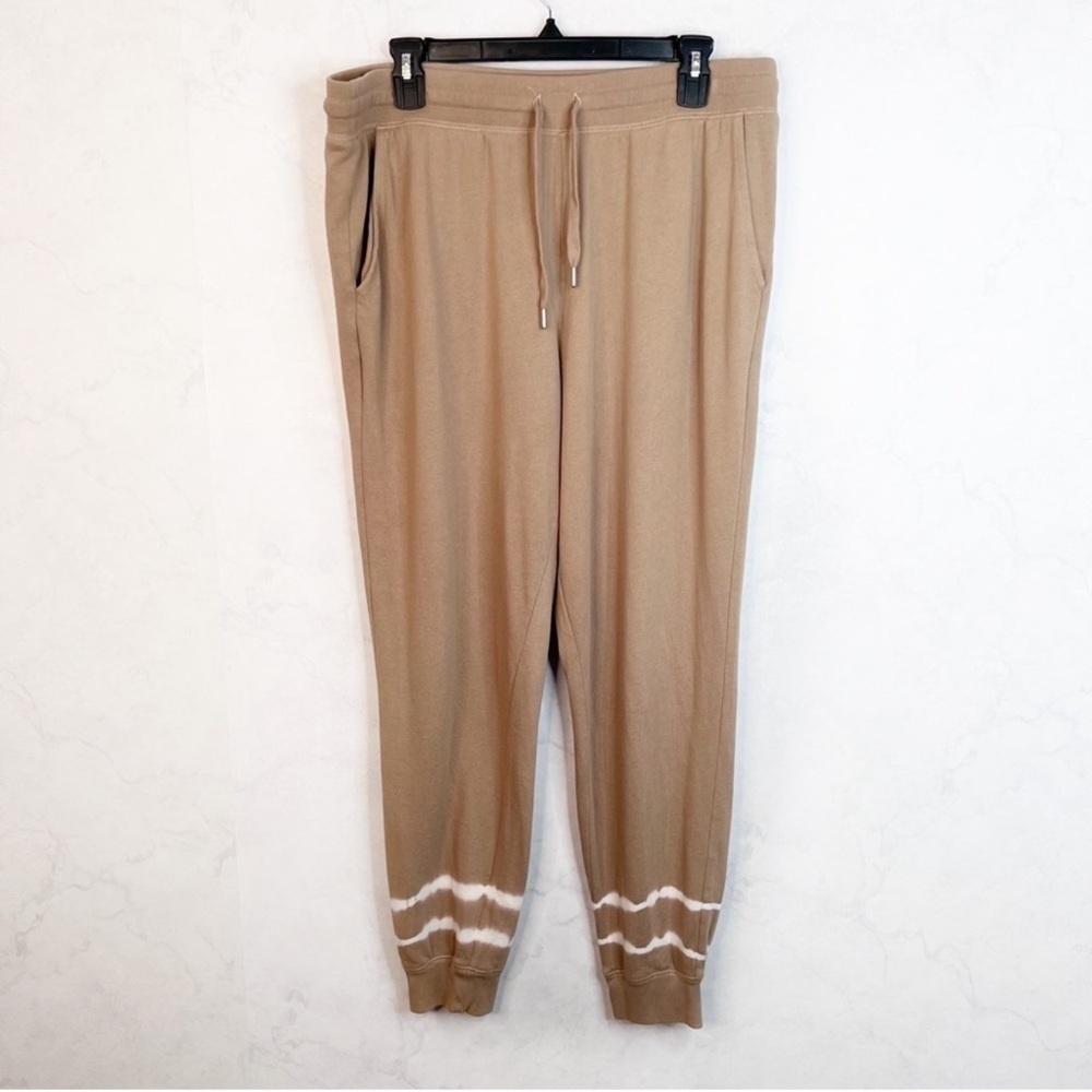 Old Navy Beige Joggers with White Stripes